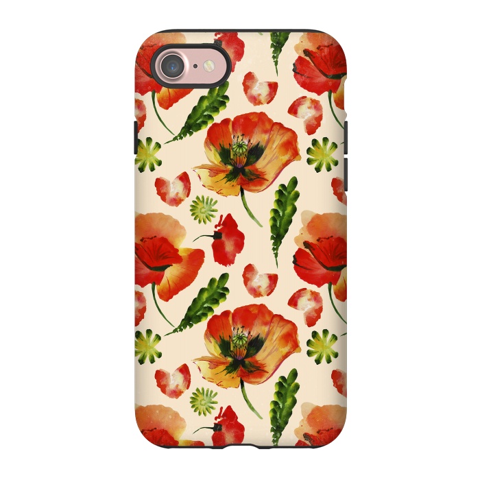 iPhone 7 StrongFit Watercolor Poppy Pattern by  Utart