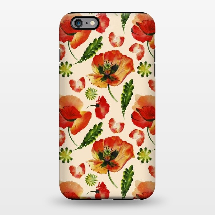 iPhone 6/6s plus StrongFit Watercolor Poppy Pattern by  Utart