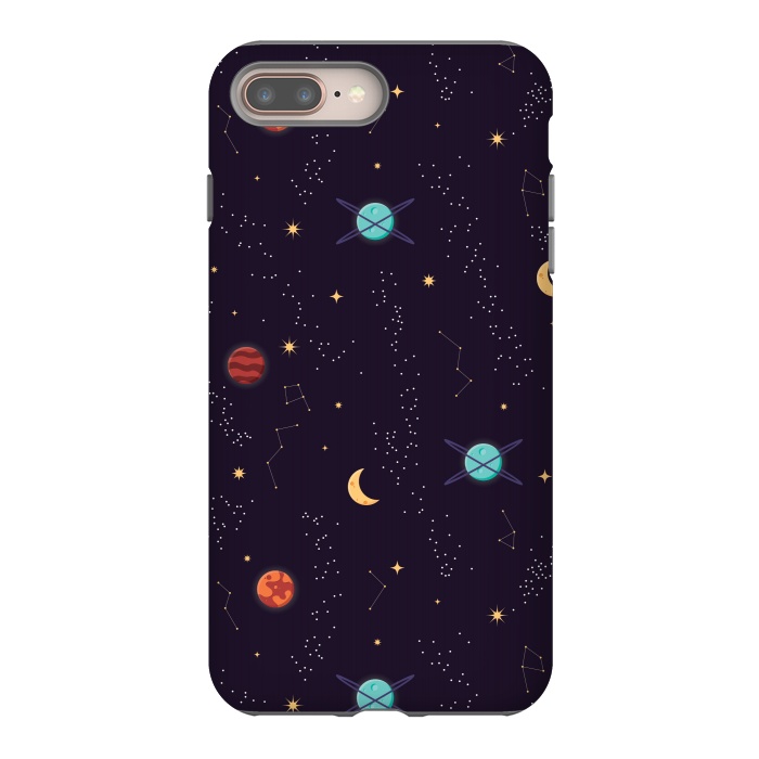 iPhone 7 plus StrongFit Universe with planets and stars seamless pattern, cosmos starry night sky, vector illustration by Jelena Obradovic