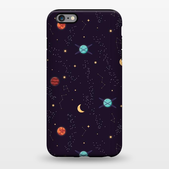 iPhone 6/6s plus StrongFit Universe with planets and stars seamless pattern, cosmos starry night sky, vector illustration by Jelena Obradovic