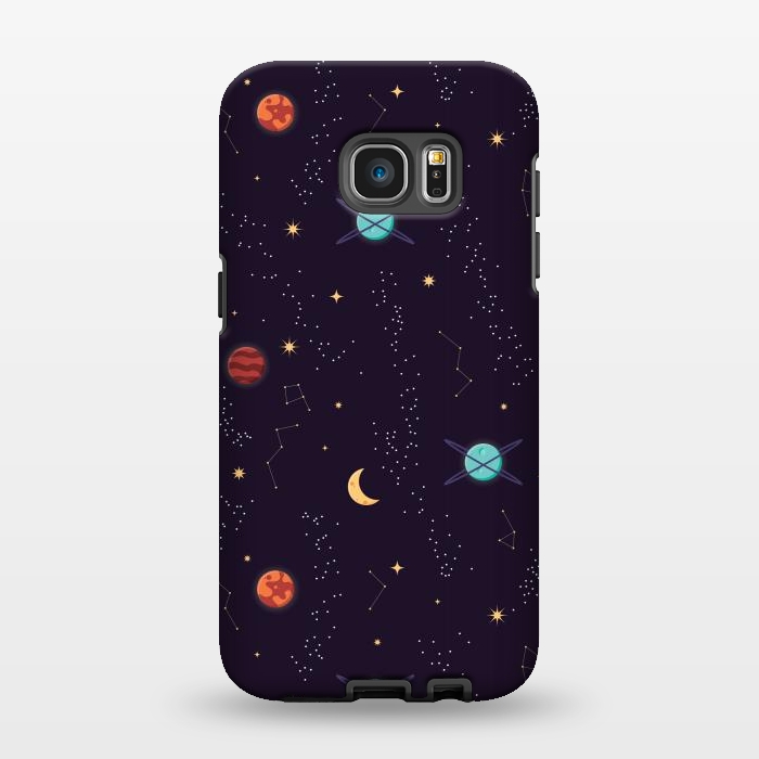 Galaxy S7 EDGE StrongFit Universe with planets and stars seamless pattern, cosmos starry night sky, vector illustration by Jelena Obradovic