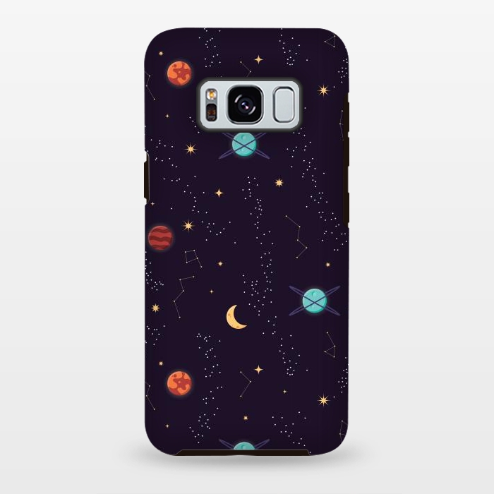 Galaxy S8 plus StrongFit Universe with planets and stars seamless pattern, cosmos starry night sky, vector illustration by Jelena Obradovic