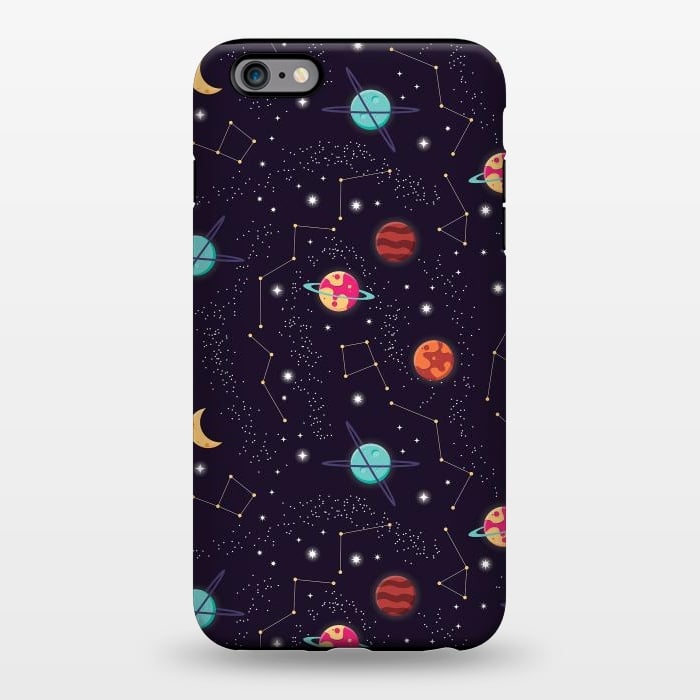 iPhone 6/6s plus StrongFit Universe with planets and stars seamless pattern, cosmos starry night sky 004 by Jelena Obradovic