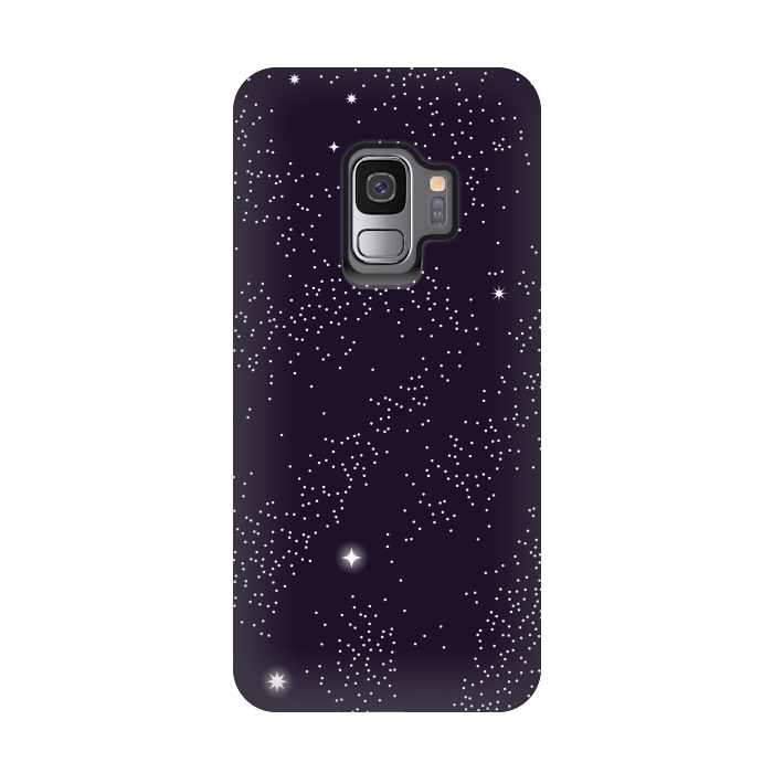 Galaxy S9 StrongFit Universe with planets and stars seamless pattern, cosmos starry night sky 005 by Jelena Obradovic