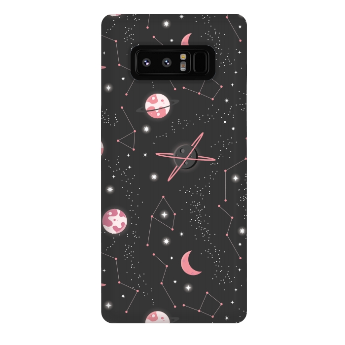 Galaxy Note 8 StrongFit Universe with planets and stars seamless pattern, cosmos starry night sky 007 by Jelena Obradovic