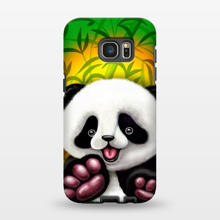 Galaxy S7 EDGE StrongFit Panda Baby Bear Cute and Happy by BluedarkArt