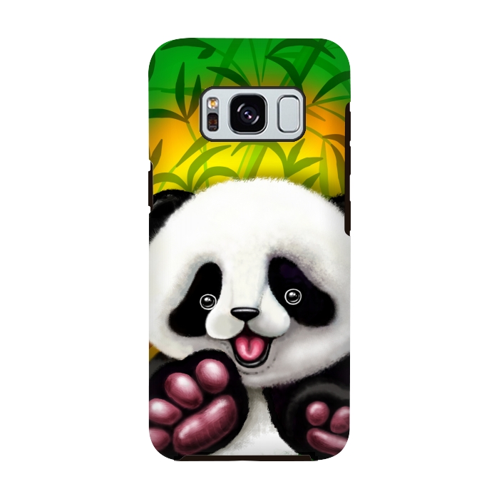 Galaxy S8 StrongFit Panda Baby Bear Cute and Happy by BluedarkArt