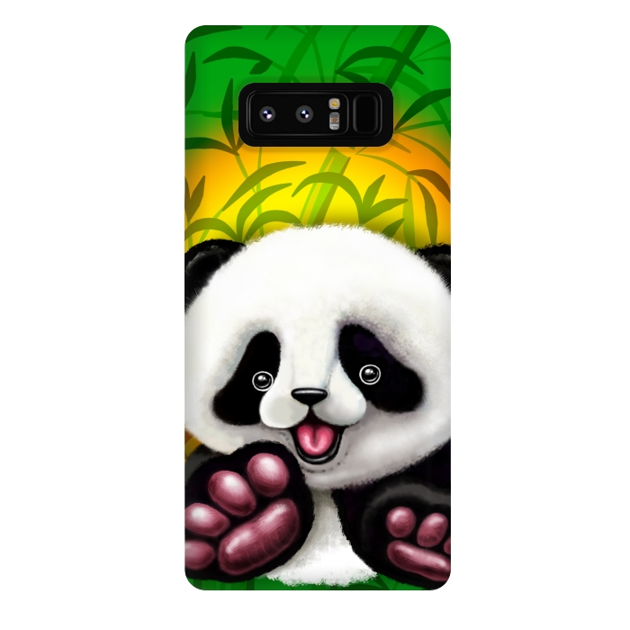 Galaxy Note 8 StrongFit Panda Baby Bear Cute and Happy by BluedarkArt