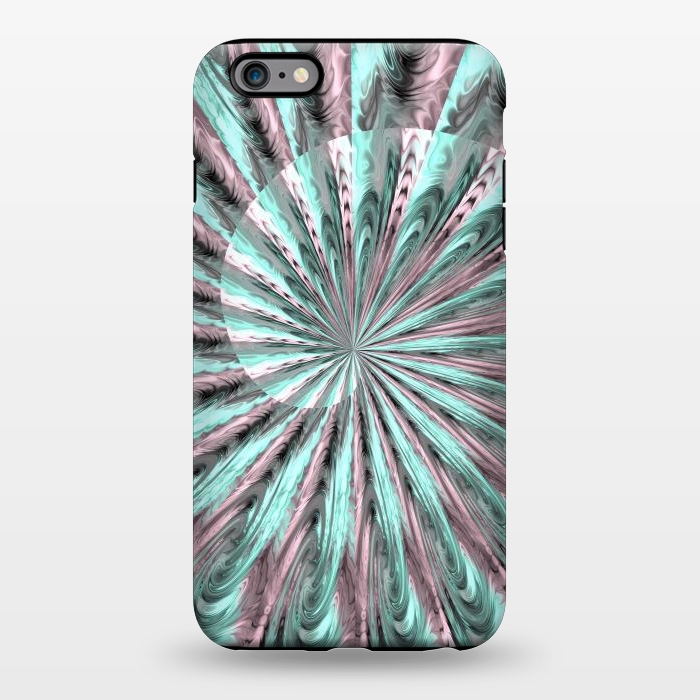 iPhone 6/6s plus StrongFit Fractal Spiral Rosegold And Teal by Andrea Haase