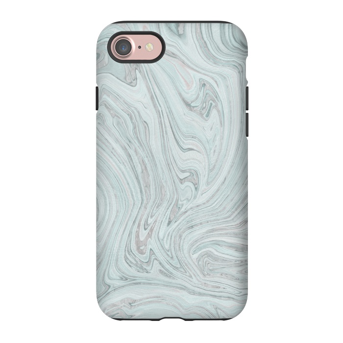 iPhone 7 StrongFit Teal Grey Soft Pastel Marble by Andrea Haase