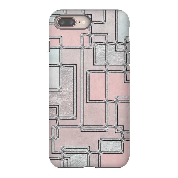 iPhone 7 plus StrongFit Pink Aqua Cubicals by Andrea Haase