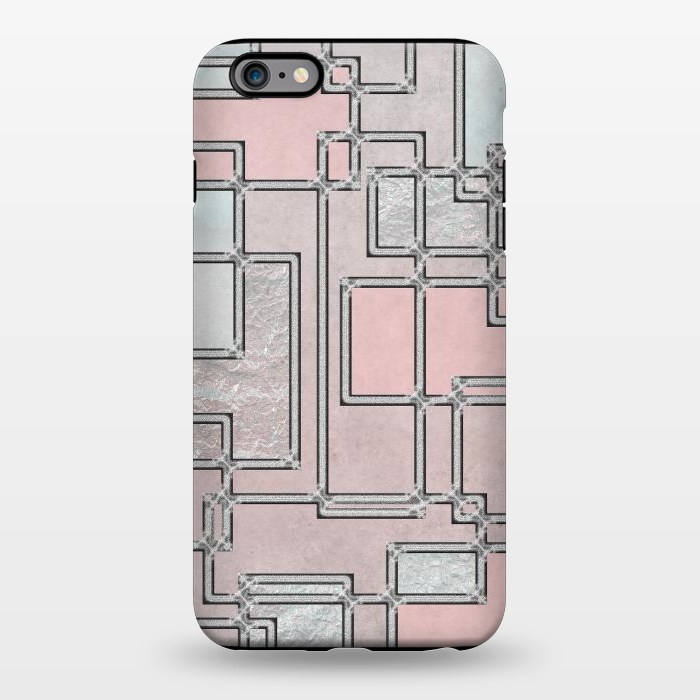 iPhone 6/6s plus StrongFit Pink Aqua Cubicals by Andrea Haase