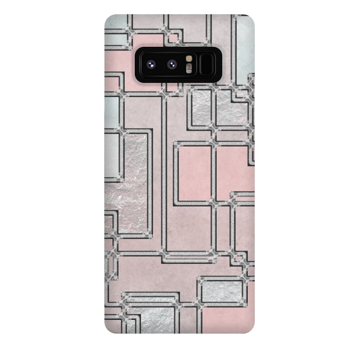 Galaxy Note 8 StrongFit Pink Aqua Cubicals by Andrea Haase