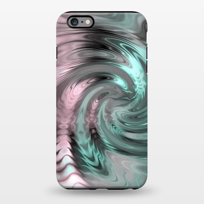 iPhone 6/6s plus StrongFit Abstract Fractal Swirl Rose Gold And Teal 2 by Andrea Haase