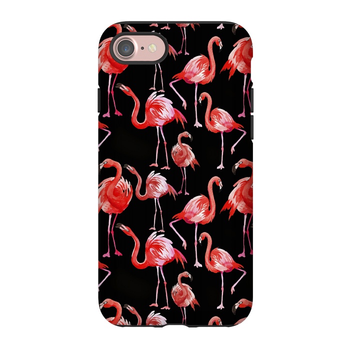 iPhone 7 StrongFit Flamingos on Black by  Utart