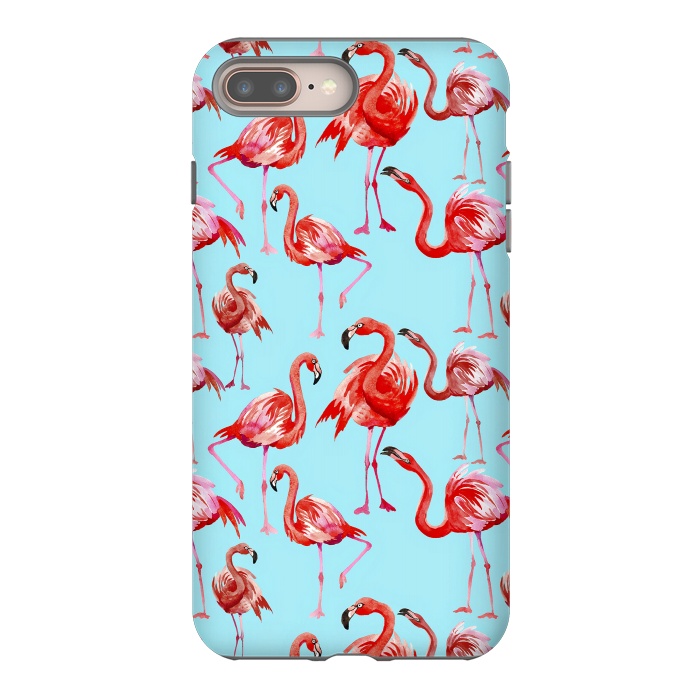 iPhone 7 plus StrongFit Flamingos on Blue by  Utart