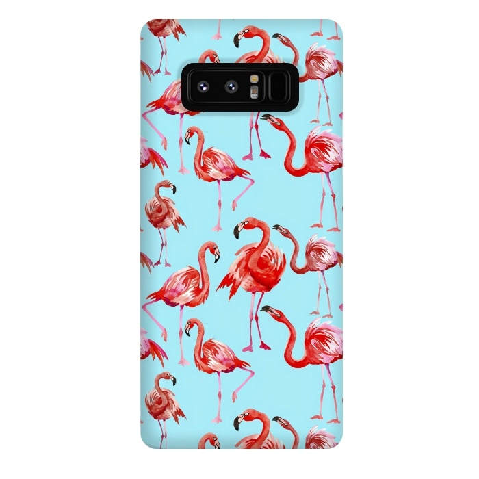 Galaxy Note 8 StrongFit Flamingos on Blue by  Utart