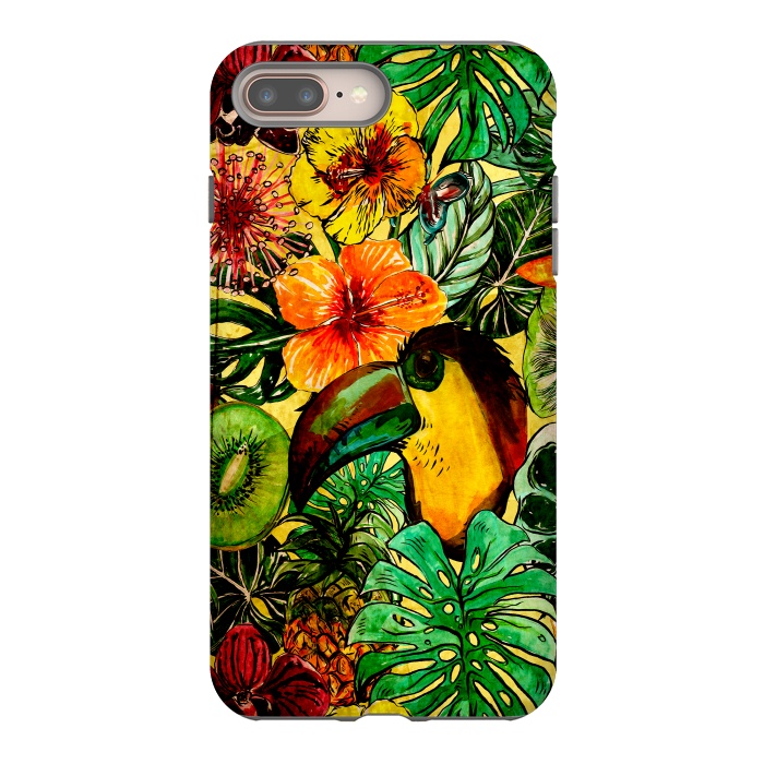 iPhone 7 plus StrongFit Tropical bird in flower jungle by  Utart