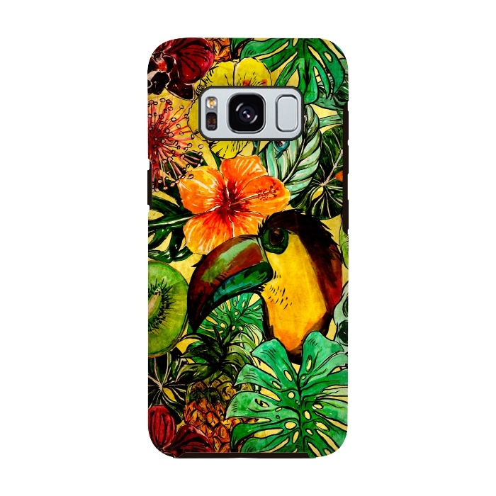 Galaxy S8 StrongFit Tropical bird in flower jungle by  Utart
