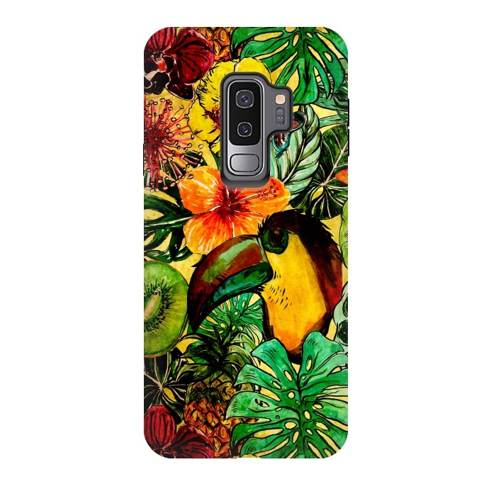 Galaxy S9 plus StrongFit Tropical bird in flower jungle by  Utart