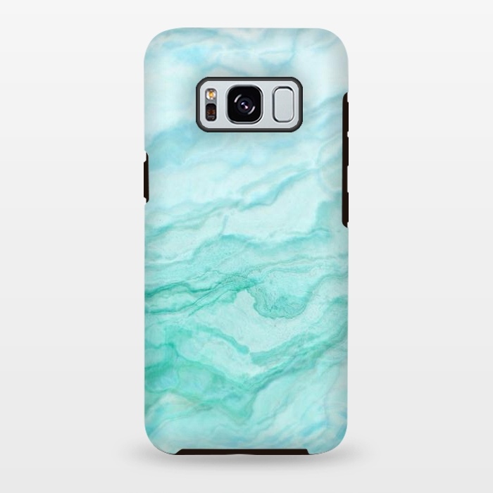 Galaxy S8 plus StrongFit Teal and Turquoise Marble Ink by  Utart