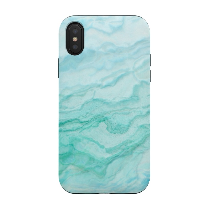 iPhone Xs / X StrongFit Teal and Turquoise Marble Ink by  Utart