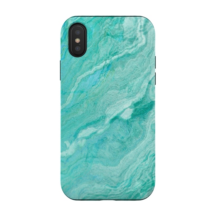 iPhone Xs / X StrongFit beautiful ink turquoise Marble texture by  Utart