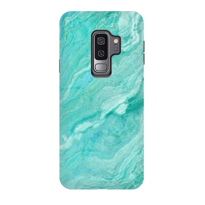 Galaxy S9 plus StrongFit beautiful ink turquoise Marble texture by  Utart