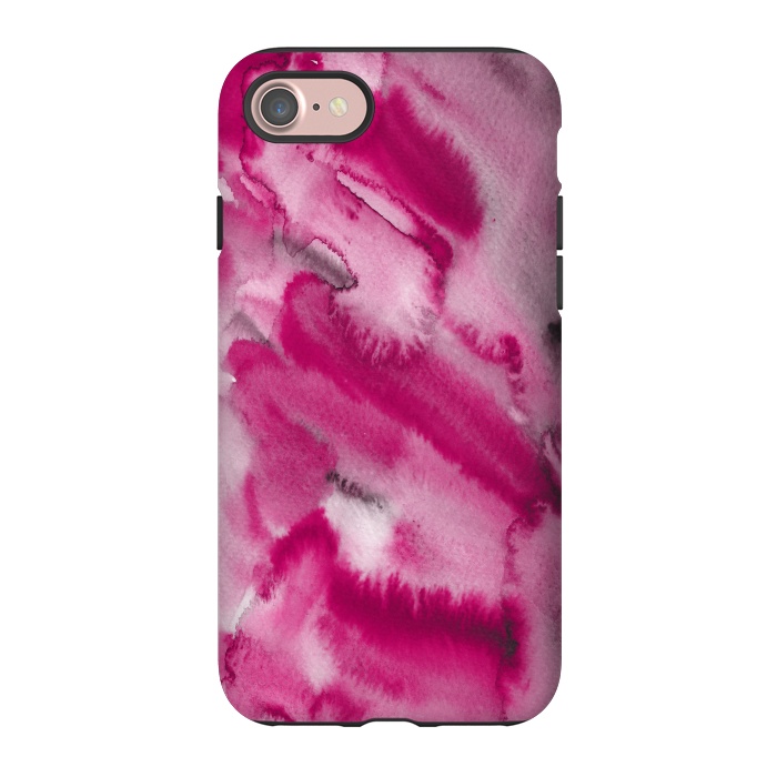 iPhone 7 StrongFit Pink and Grey Ink Marble Texture  by  Utart