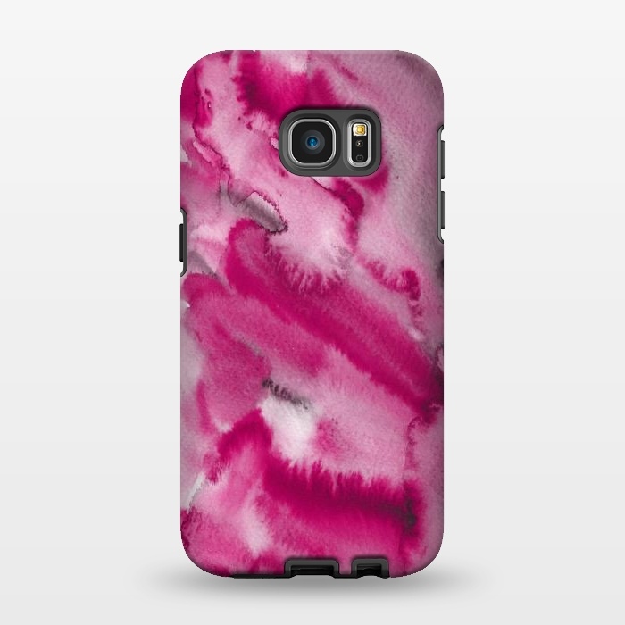 Galaxy S7 EDGE StrongFit Pink and Grey Ink Marble Texture  by  Utart