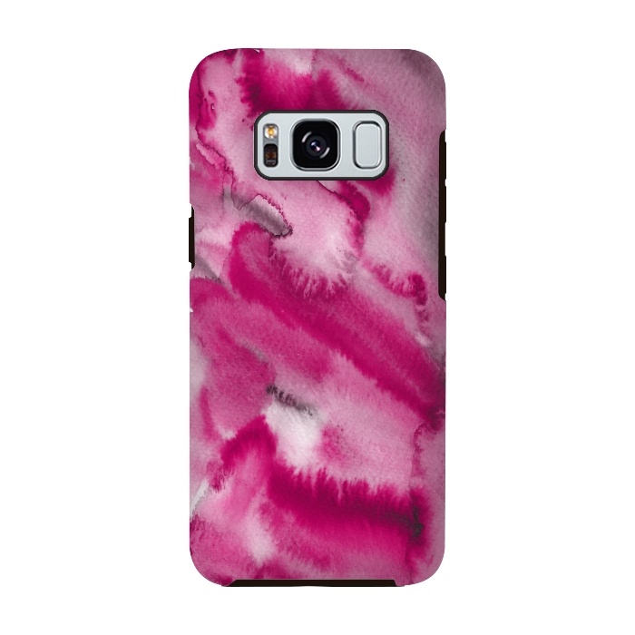 Galaxy S8 StrongFit Pink and Grey Ink Marble Texture  by  Utart