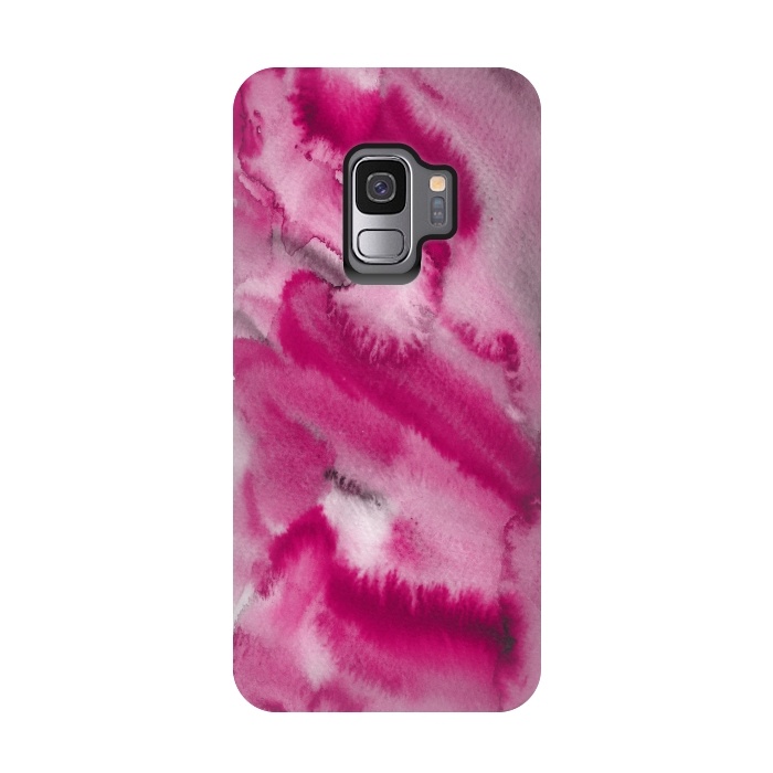 Galaxy S9 StrongFit Pink and Grey Ink Marble Texture  by  Utart