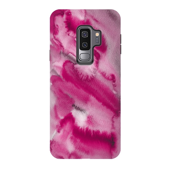 Galaxy S9 plus StrongFit Pink and Grey Ink Marble Texture  by  Utart