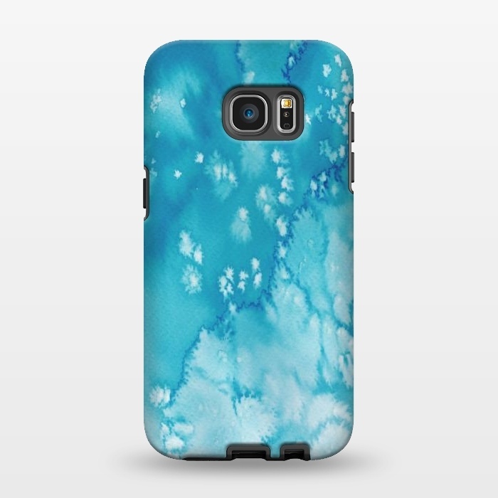 Galaxy S7 EDGE StrongFit Blue Watercolor Ink Texture by  Utart