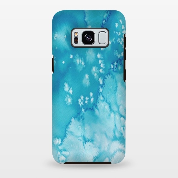 Galaxy S8 plus StrongFit Blue Watercolor Ink Texture by  Utart