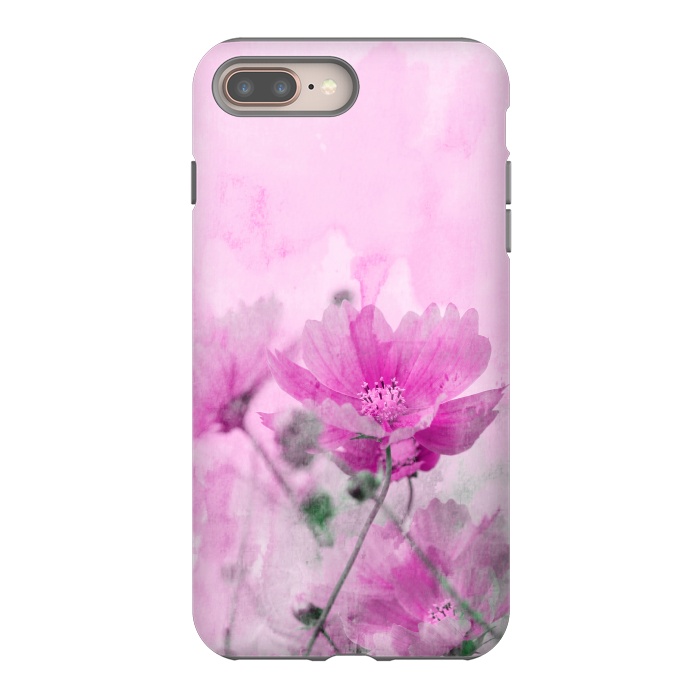 iPhone 7 plus StrongFit Pink Cosmea Watercolor Art by Andrea Haase