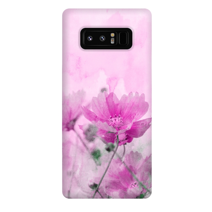 Galaxy Note 8 StrongFit Pink Cosmea Watercolor Art by Andrea Haase