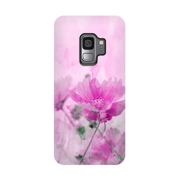 Galaxy S9 StrongFit Pink Cosmea Watercolor Art by Andrea Haase