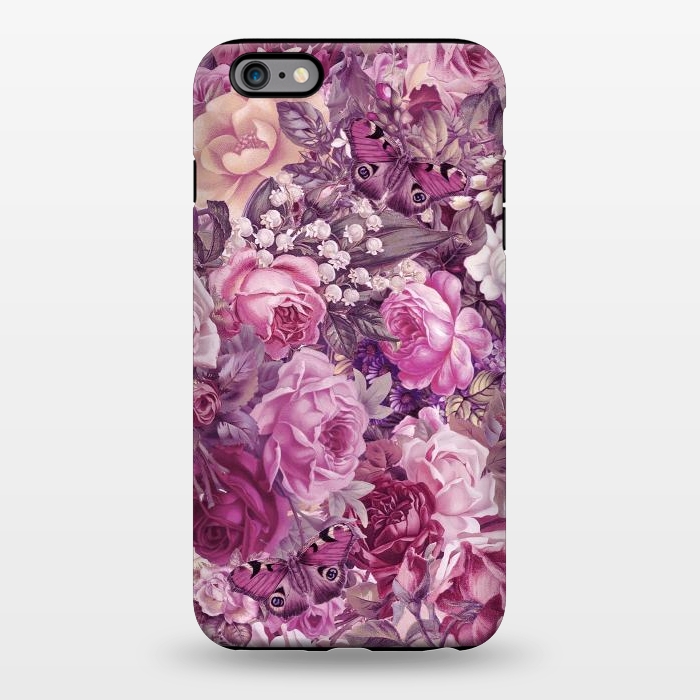 iPhone 6/6s plus StrongFit Vintage Pink Rose Butterfly Pattern by Andrea Haase