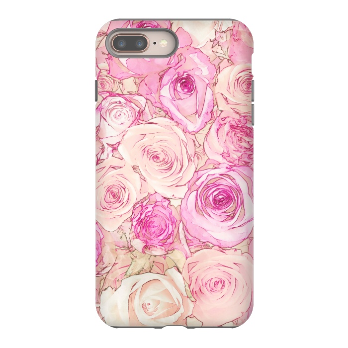 iPhone 7 plus StrongFit Pastel Rose Pattern by Andrea Haase