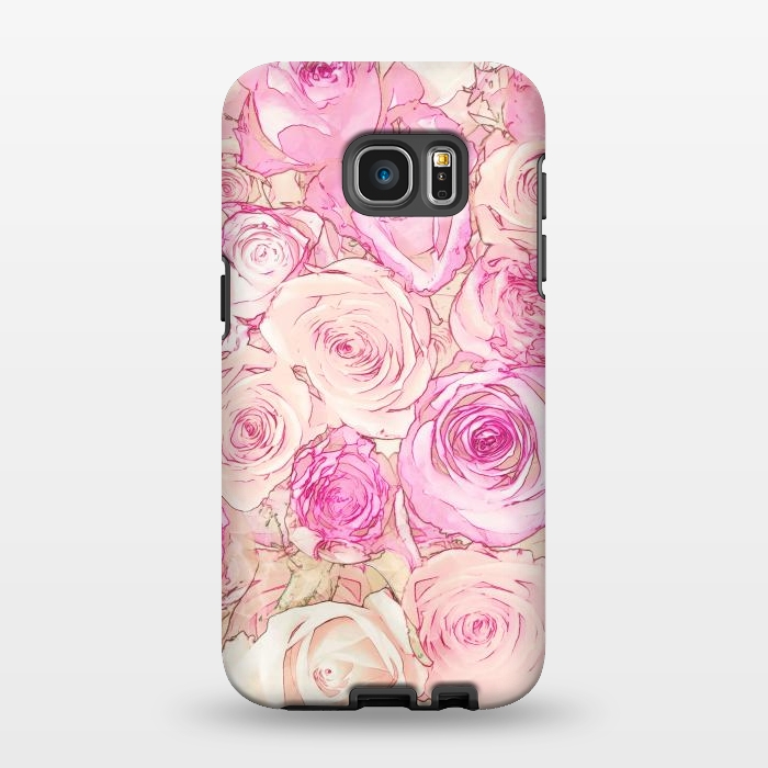 Galaxy S7 EDGE StrongFit Pastel Rose Pattern by Andrea Haase