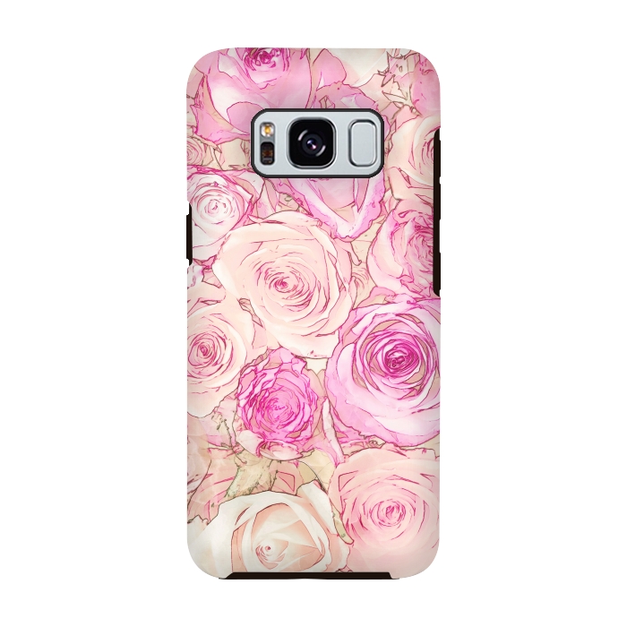 Galaxy S8 StrongFit Pastel Rose Pattern by Andrea Haase