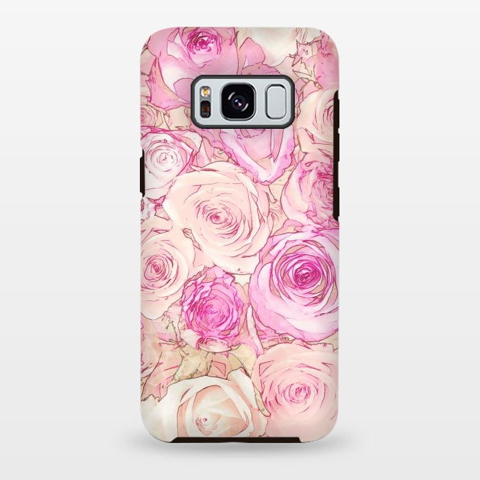 Galaxy S8 plus StrongFit Pastel Rose Pattern by Andrea Haase