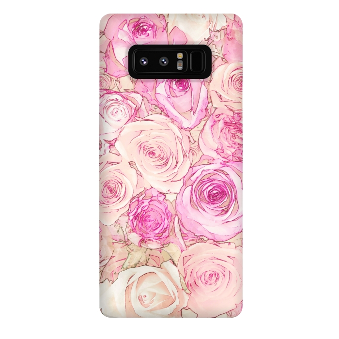 Galaxy Note 8 StrongFit Pastel Rose Pattern by Andrea Haase