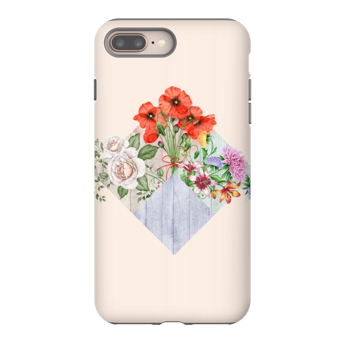 iPhone 7 plus StrongFit Floral Blocks by Creativeaxle