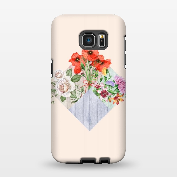 Galaxy S7 EDGE StrongFit Floral Blocks by Creativeaxle