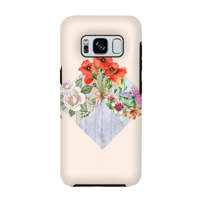Galaxy S8 StrongFit Floral Blocks by Creativeaxle