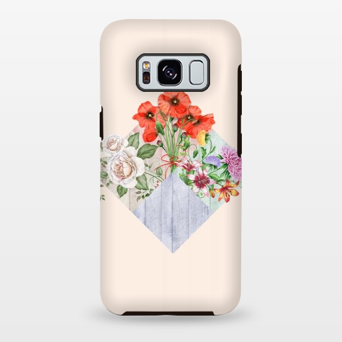 Galaxy S8 plus StrongFit Floral Blocks by Creativeaxle