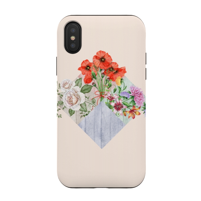 iPhone Xs / X StrongFit Floral Blocks by Creativeaxle