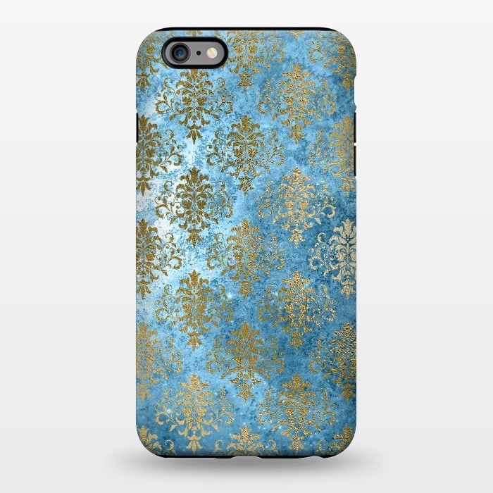 iPhone 6/6s plus StrongFit Blue and Gold Trendy Vintage Damask Pattern by  Utart